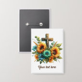 Schattige Religieus Kruis tekst toevoegen Button (Voorkant / Achterkant)