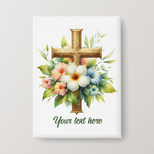 Schattige Religieus Kruis tekst toevoegen Button