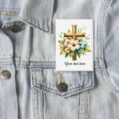 Schattige Religieus Kruis tekst toevoegen Button (Insitu)