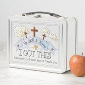 Schattige Religieuze White Metal Lunch Box (In situ)