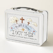 Schattige Religieuze White Metal Lunch Box (Achterkant)