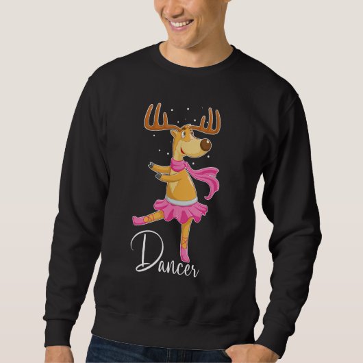 Schattige rendier balletdanser kerstcadeau trui (Voorkant)