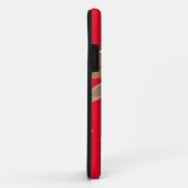 Schattige rendier Cartoon Kerstplezier Rood Wit Case-Mate iPhone Case (Achterkant/rechts)