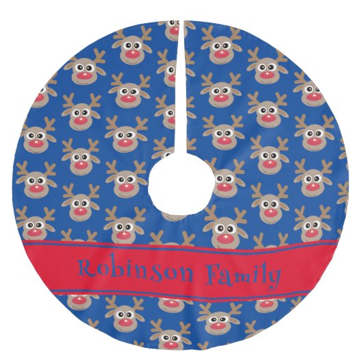 Schattige rendier Cartoon patroon rood groen Kerstboom Rok (Voorkant)