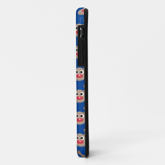 Schattige rendier Cartoon Pattern Christmas Blue Case-Mate iPhone Case (Achterkant/links)
