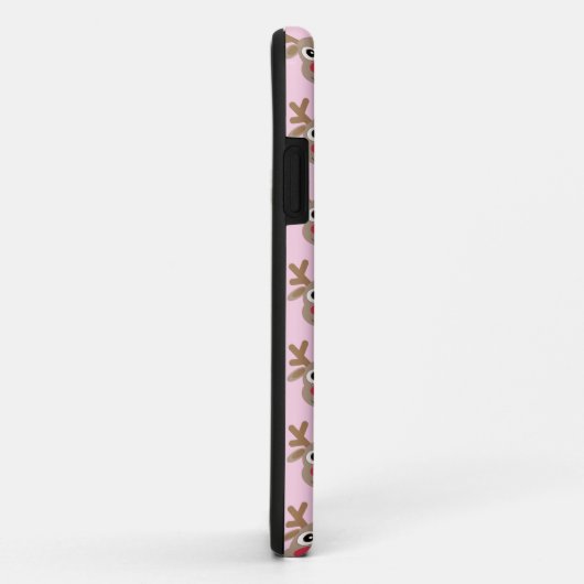 Schattige rendier Cartoon Pattern Christmas Pink Case-Mate iPhone Case (Achterkant/rechts)