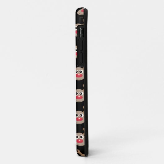 Schattige rendier Cartoon Pattern Christmas Zwart Case-Mate iPhone Case (Achterkant/links)