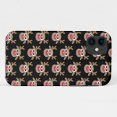 Schattige rendier Cartoon Pattern Christmas Zwart Case-Mate iPhone Case (Achterkant (horizontaal))
