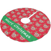 Schattige rendier Cartoon Pattern Red Kerstboom Rok (Gekanteld)