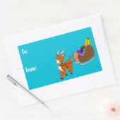 Schattige rendier Christmas Basic naar / van cadea Rechthoekige Sticker (Envelop)