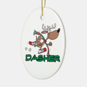 schattige rendier DASHER-cartoon Keramisch Ornament (Links)