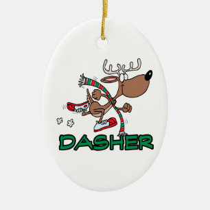 schattige rendier DASHER-cartoon Keramisch Ornament