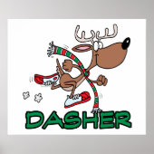 schattige rendier DASHER-cartoon Poster (Voorkant)