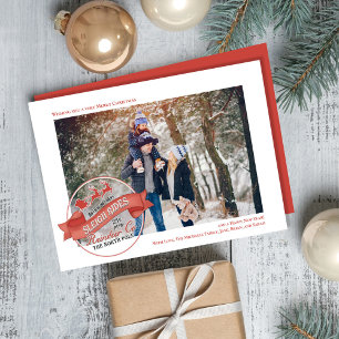 Schattige rendier één foto kerst feestdagenkaart