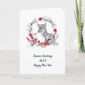 Schattige rendier familie een foto Vrolijk kerstfe Feestdagen Kaart (Voorkant)