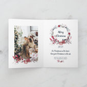 Schattige rendier familie een foto Vrolijk kerstfe Feestdagen Kaart (Binnen)