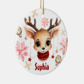 Schattige rendier gepersonaliseerd Ornament (Rechts)