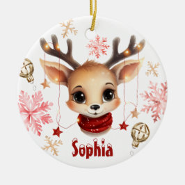 Schattige rendier gepersonaliseerd Ornament