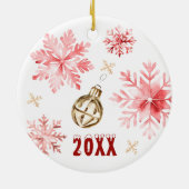 Schattige rendier gepersonaliseerd Ornament (Achterkant)