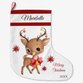 Schattige rendier grote kerstkous grote kerstsok (Voorkant)