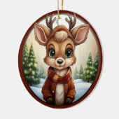 Schattige rendier, hertengewei, boslanddier 🦌🎄 keramisch ornament (Links)
