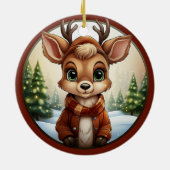 Schattige rendier, hertengewei, boslanddier 🦌🎄 keramisch ornament (Achterkant)
