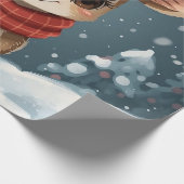 Schattige rendier kerst cadeaupapier (Hoek)