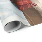 Schattige rendier kerst cadeaupapier (Rol Hoek)