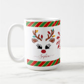 Schattige rendier kerst Kinder warme chocolademelk Koffiemok (Links)