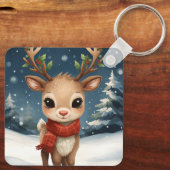 Schattige rendier kerst leuke sok cadeaus sleutelhanger (Achterkant)