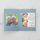 Schattige rendier kerst sneeuwvlok modern blauw feestdagen kaart (Binnen)