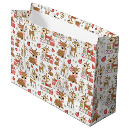 Schattige rendier kerstcadeau Ornament sneeuwvlok Groot Cadeauzakje