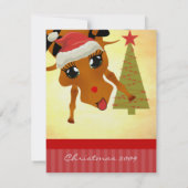Schattige Rendier Kerstdiner uitnodiging (Achterkant)