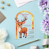 Schattige rendier kerstfeest acryl uitnodigingen (Insitu (Huwelijk))