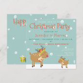 Schattige rendier | Kerstfeest Kaart (Voorkant / Achterkant)