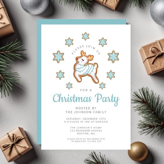 Schattige Rendier Kerstfeest Kaart