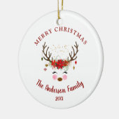 Schattige rendier kerstfeest Ornament (Links)