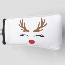 Schattige rendier kerstgolf cadeau ontwerp golfheadcover