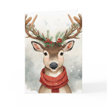 Schattige Rendier Kerstkaart