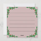 Schattige Rendier Kerstkaart – Roze & Feestelijk (Achterkant)