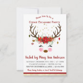 Schattige rendier Kerstmis Cookie Exchange Party Kaart (Voorkant)