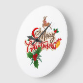 Schattige rendier & kerstmuts Vrolijk kerstfeest Grote Klok (Hoek)