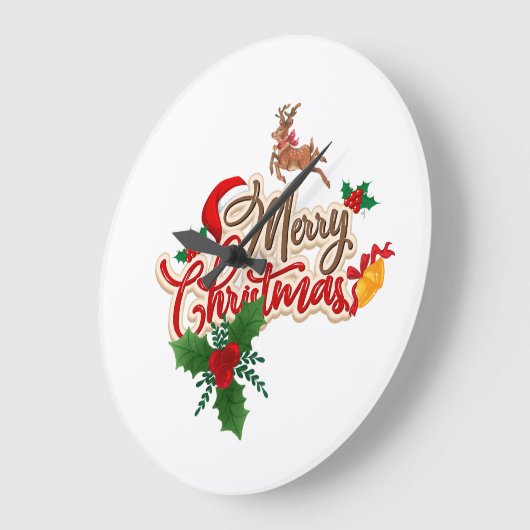 Schattige rendier & kerstmuts Vrolijk kerstfeest Grote Klok (Hoek)