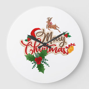 Schattige rendier & kerstmuts Vrolijk kerstfeest Grote Klok