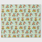 Schattige rendier kerstontwerp cadeaupapier (Vlak)