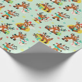 Schattige rendier kerstontwerp cadeaupapier (Hoek)