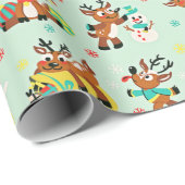 Schattige rendier kerstontwerp cadeaupapier (Rol Hoek)