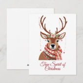 Schattige rendier kerstvakantie Echte geest van Ke Feestdagenkaart (Voorkant / Achterkant)