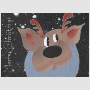 Schattige rendier kerstwens tissuepapier