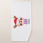 Schattige rendier kerstwinter dier badhanddoek (Badhanddoek)